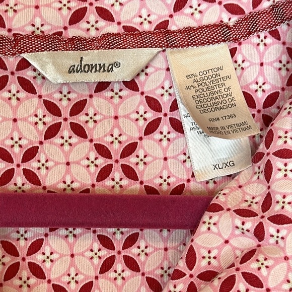 Adonna 2-pc pajamas pink white print includes Pants & Long sleeve top L/XL - Picture 8 of 10